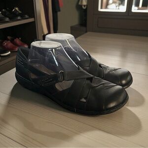 Clarks Women’s 60164 Leather Mary Jane Comfort Shoes Black Size 10M